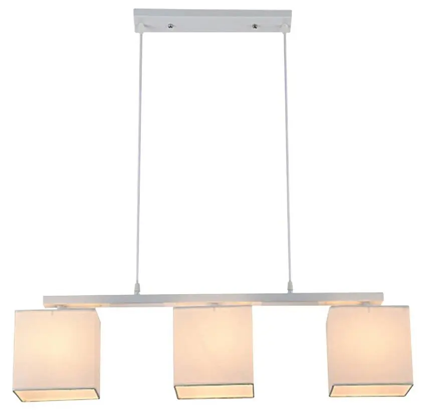 Závěsná lampa bílá + béžové tkané stínidlo 3x40W Boho