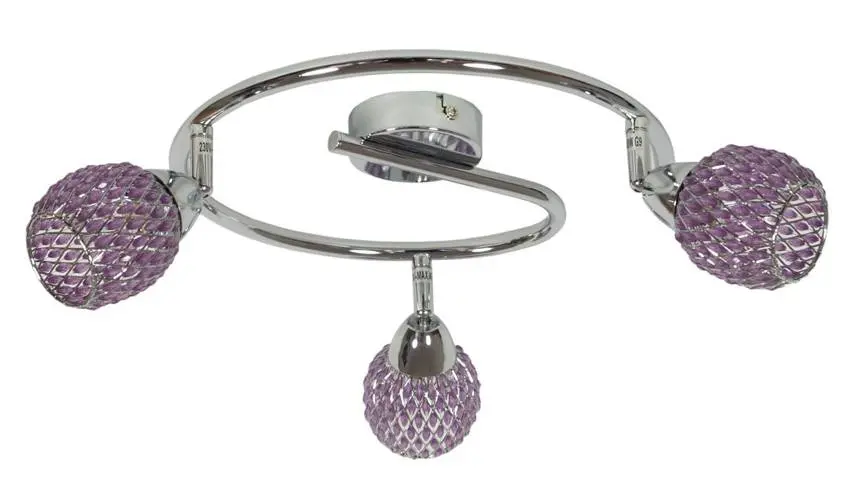Průhledná spirálová stropní lampa g9 fialová