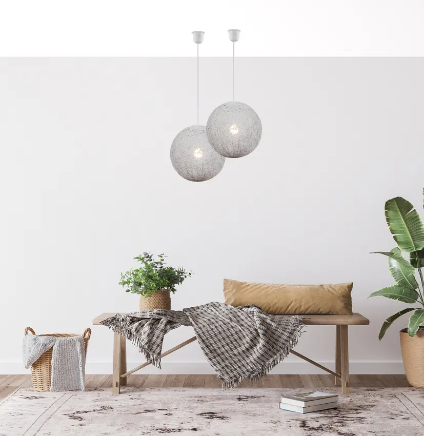 Závěsná lampa koule 30cm 1xE27 bílá CARUBA
