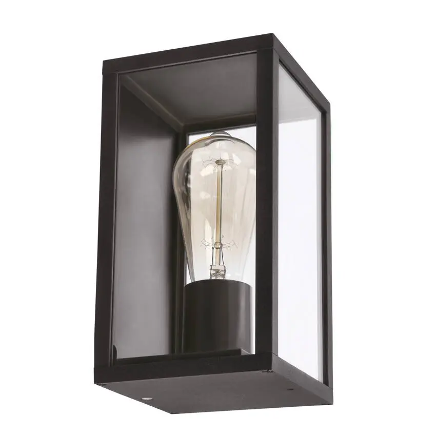 Obdélníková zahradní fasádní lampa Hoya 12x22cm černá 1x60W E27 IP44
