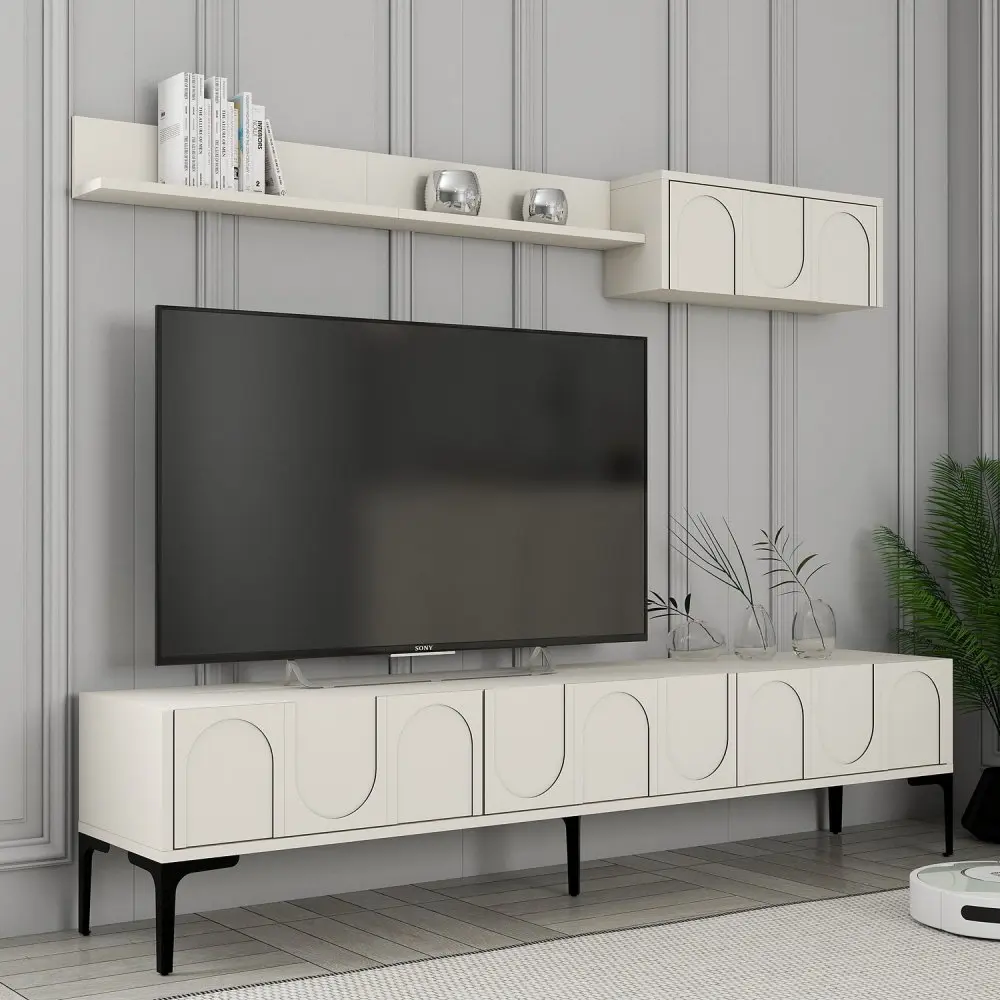TV stěna / Sestava pod TV Lyon 2 - Cream, Black