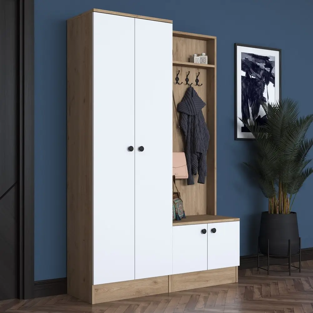 Hanah Home Předsíňová stěna P6 bílá, ořech