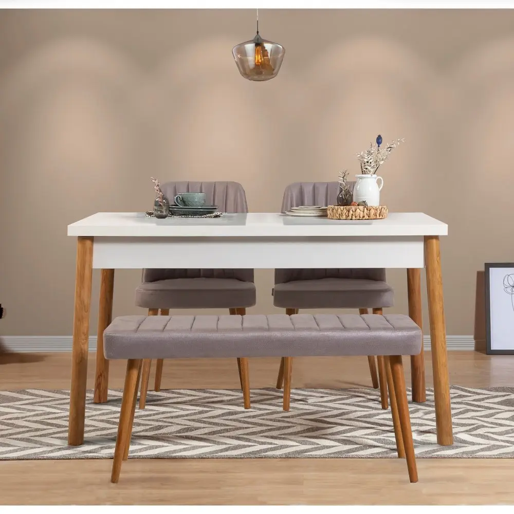 Set stolu a židlí (4 kusy) Costa Atlantice White-Grey