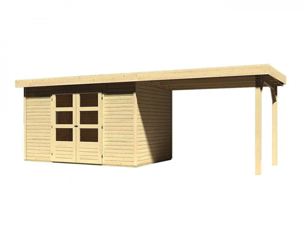 Dřevěný zahradní domek ASKOLA 4 s přístavkem 280 Lanitplast