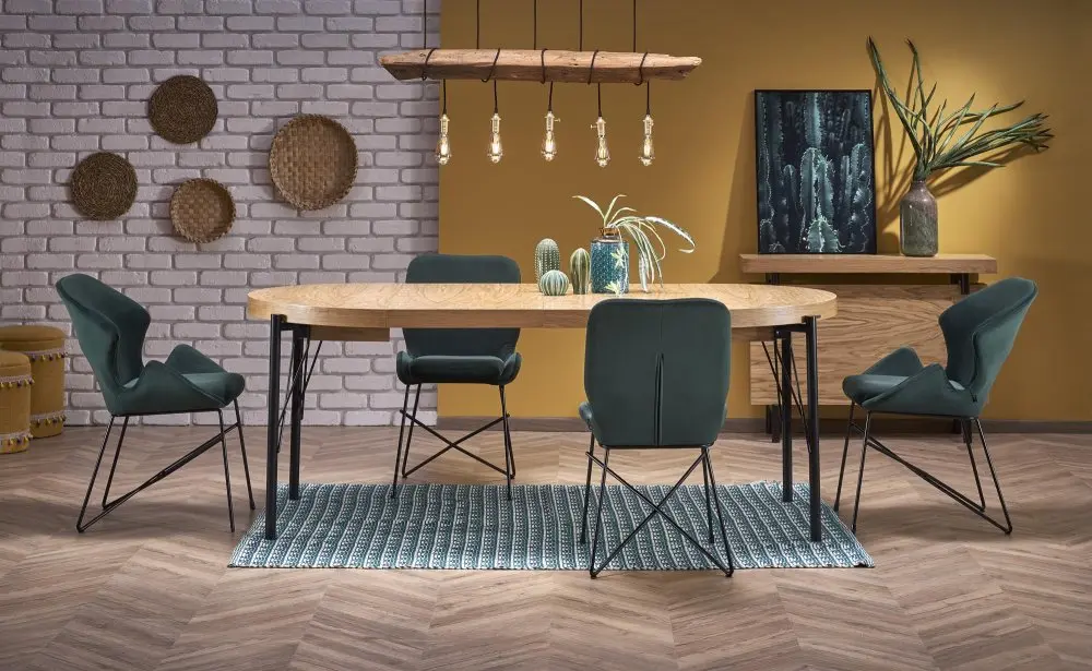 HALMAR Jídelní rozkládací stůl Fero 100/300 cm dub přírodní/černý