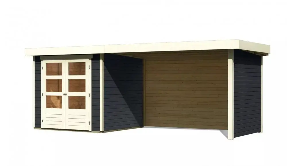 Dřevěný zahradní domek ASKOLA 2 s přístavkem 280 Lanitplast
