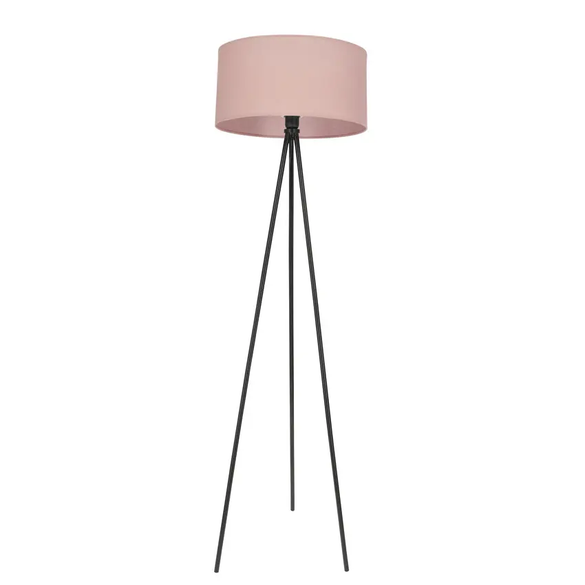 Stojací lampa SHANTI černá 1x40W E27 stínidlo vřes