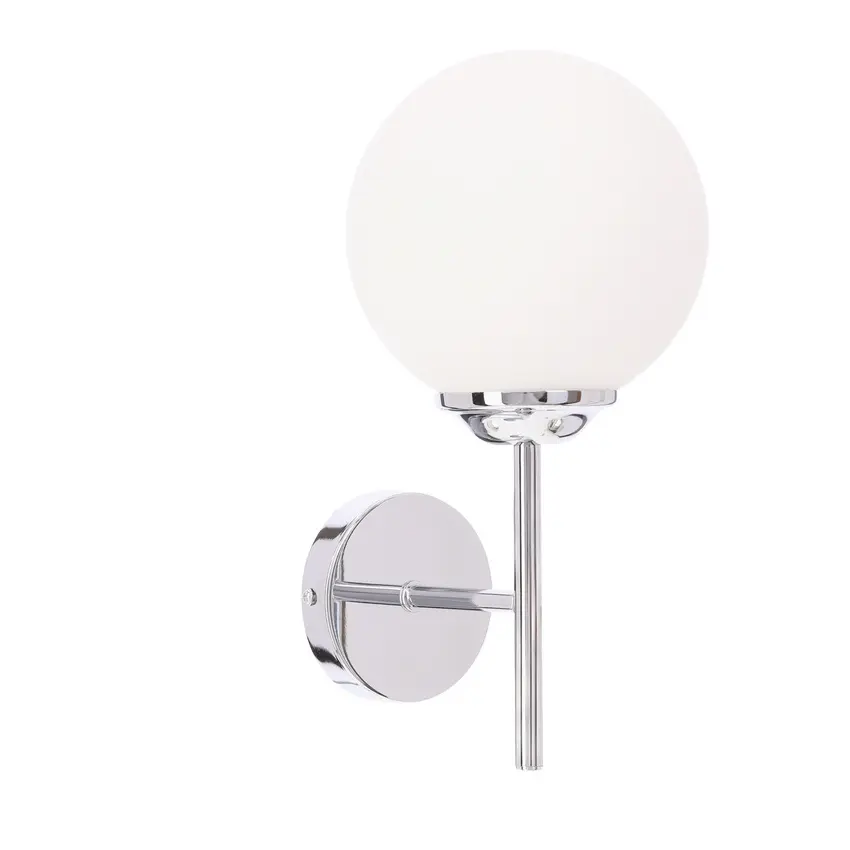 BELWEDER chromová nástěnná lampa 1x40W E14 bílé stínidlo