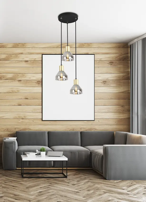 Závěsná lampa zlatá 3xE14 18cm Gregory