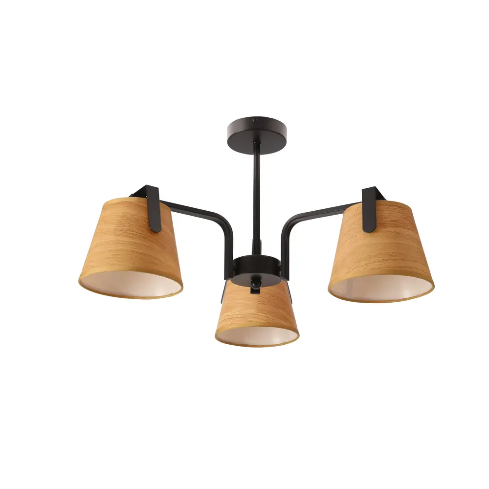 Stropní lampa Amberg černá 3x40W E14 žluté stínidlo