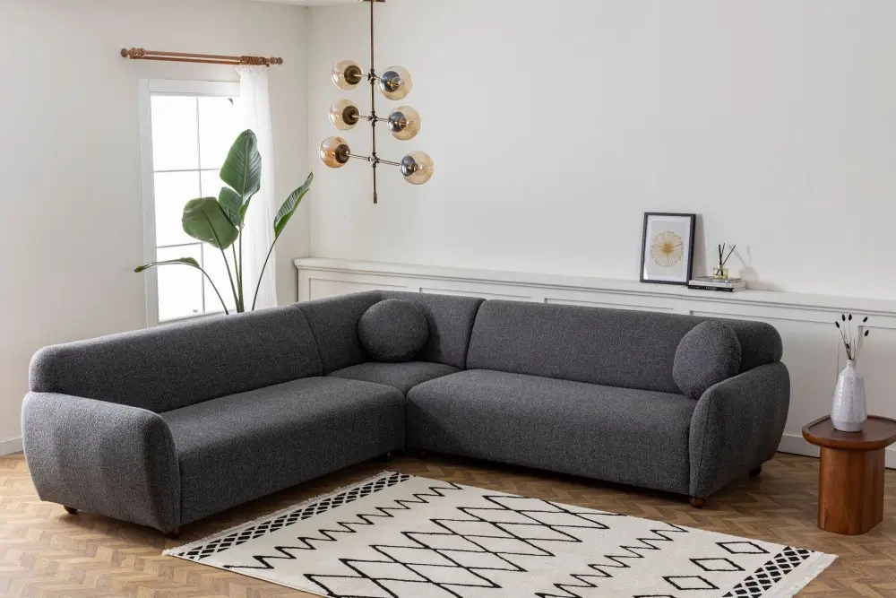 Rohová sedací souprava Eddy Corner 2 (3L-C-3R) - Dark Grey