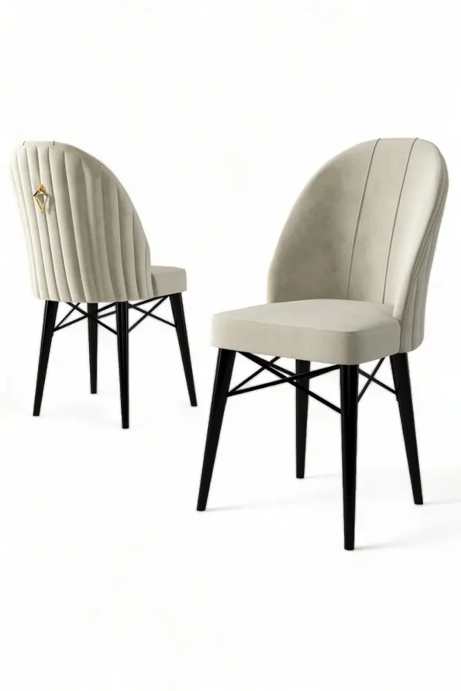 Sada židlí (6 kusů) Ritim - Cream, Black