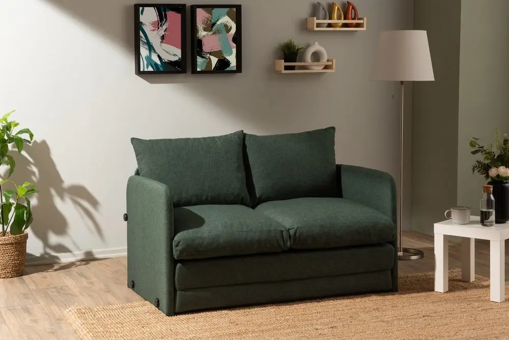 Dvoumístná rozkládací pohovka Saga 2-Seater - Green