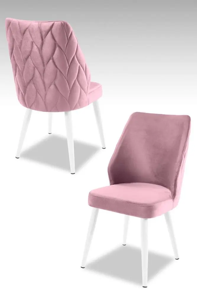 Sada židlí (2 kusy) Pufi - Lilac, Chrome