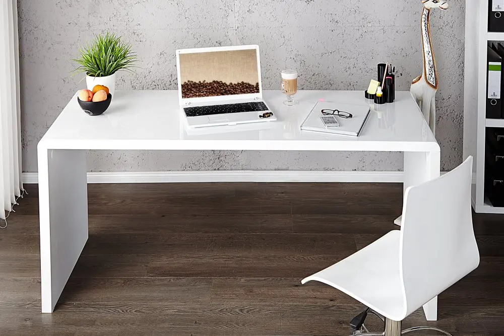 Estila Moderní designový kancelářský psací stůl Trade 120cm bílý