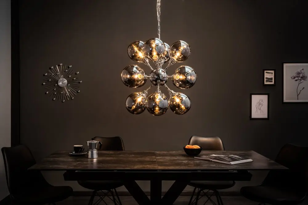 Estila Designový závěsný atypický skleněný lustr 72cm