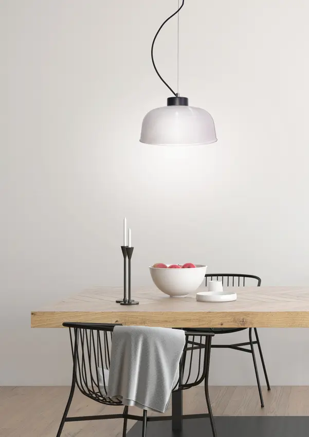 Závěsná lampa Liverpool Ledea 27 cm sklo/černý kabel