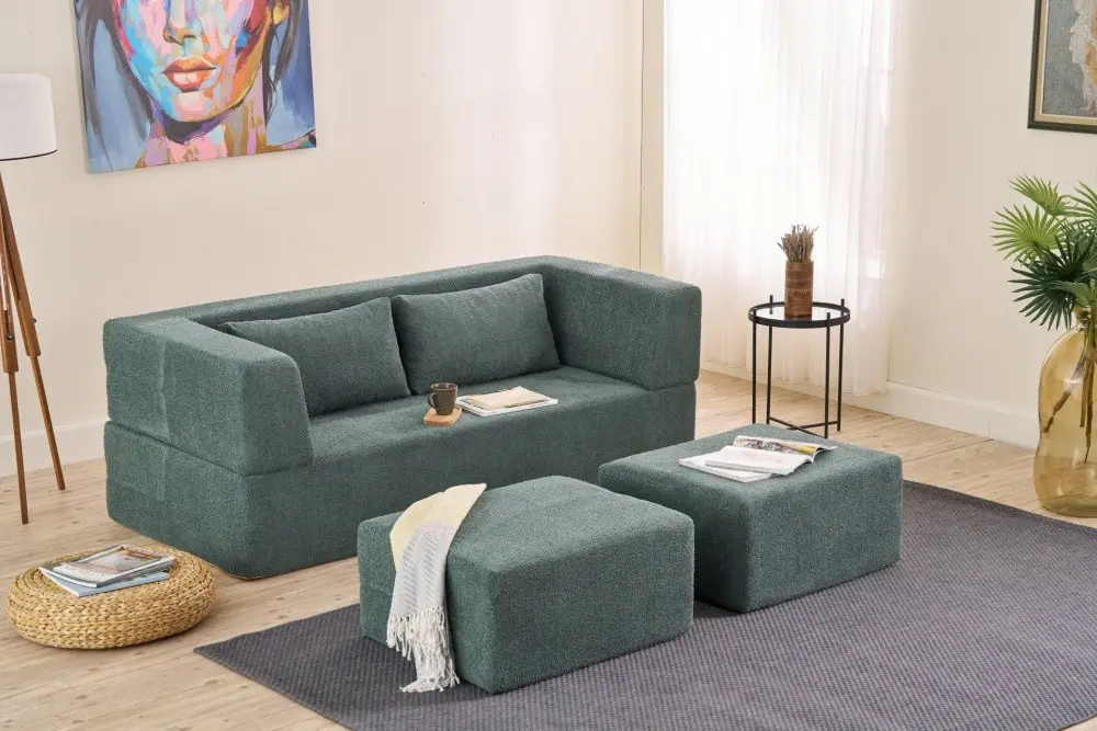 Dvoumístná rozkládací pohovka Pirgos - Green
