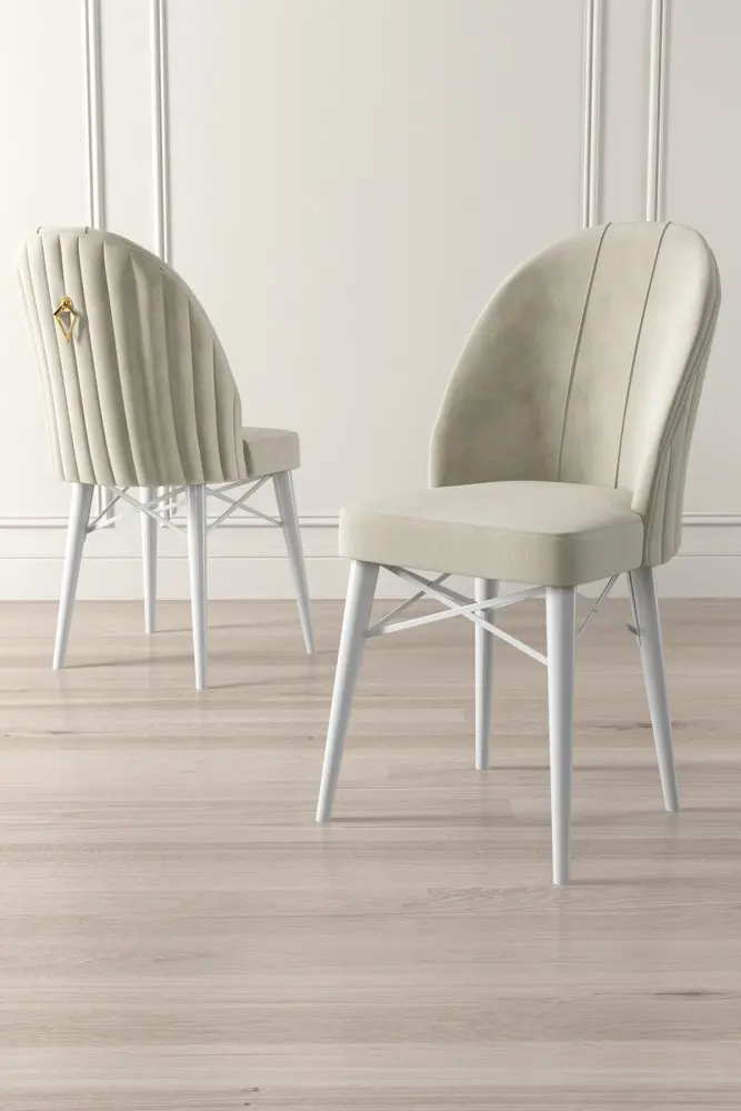 Sada jídelních židlí Ritim Cream and White, 4 ks