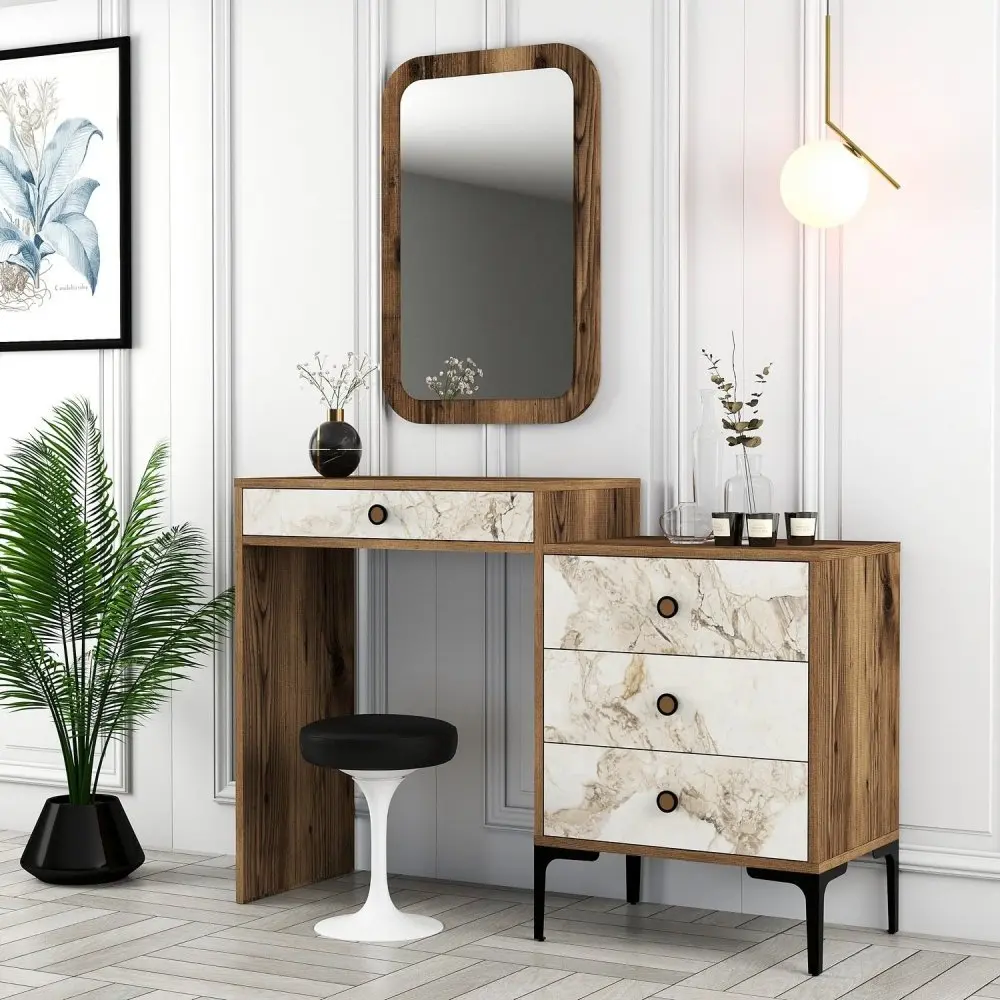 Toaletní stolek Lizbon 545 - Walnut, White