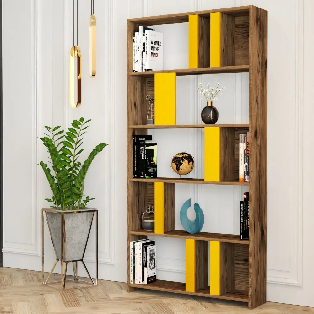 Hanah Home Knihovna LIMA ořech žlutá