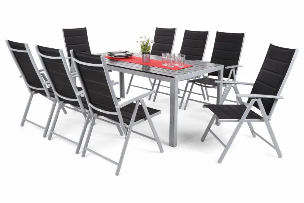 Home&Garden Zahradní sestava Ibiza 185 cm Silver / Black 8+1