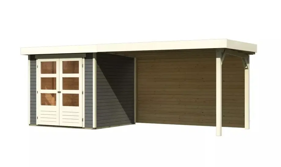 Dřevěný zahradní domek ASKOLA 2 s přístavkem 280 Lanitplast