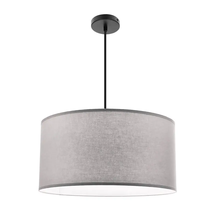 Závěsná lampa SHANTI černá 1x40W E27 stínidlo šedé