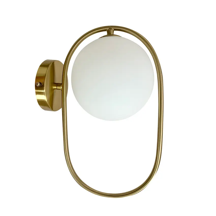 Nástěnná lampa Cordel, kartáčované zlato, 1x28W, G9, bílé stínidlo