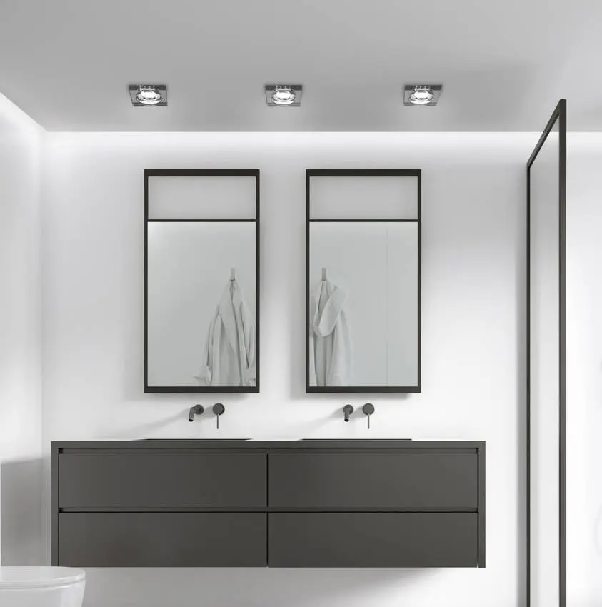 Sada 3 černých čtvercových LED stropních světel SS-16
