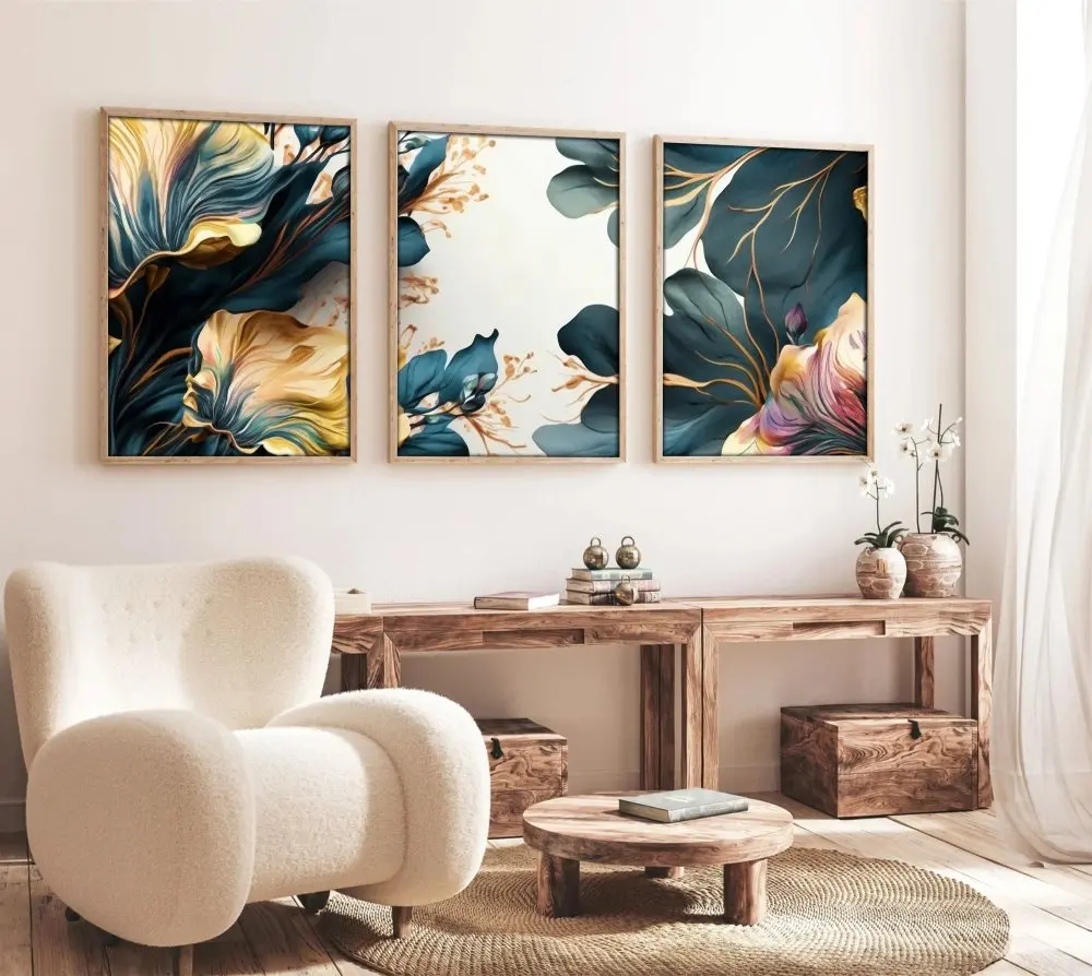 Dekorativní rámovaný obraz z MDF (3 kusy) Huhu217 - 50 x 70