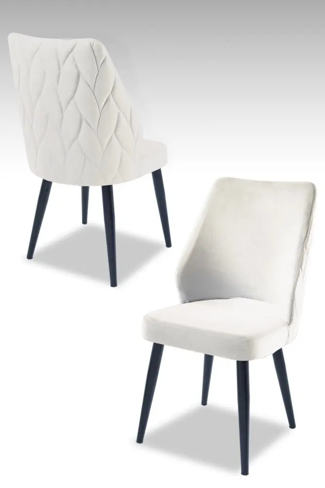 Sada židlí (2 kusy) Pufi - Cream, Black