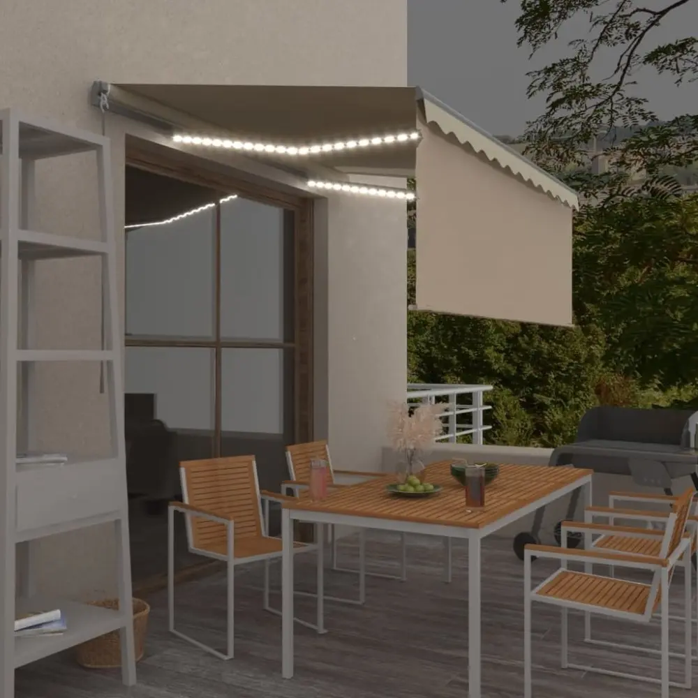 Ručně zatahovací markýza s roletou a LED 300x250 cm Dekorhome
