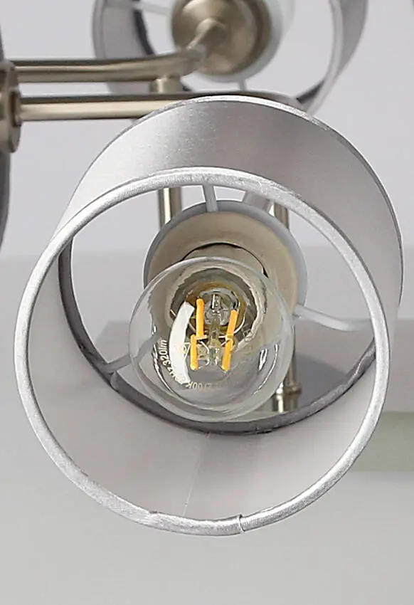 Stropní lampa saténový nikl tkané stínidlo 6x40W Sax