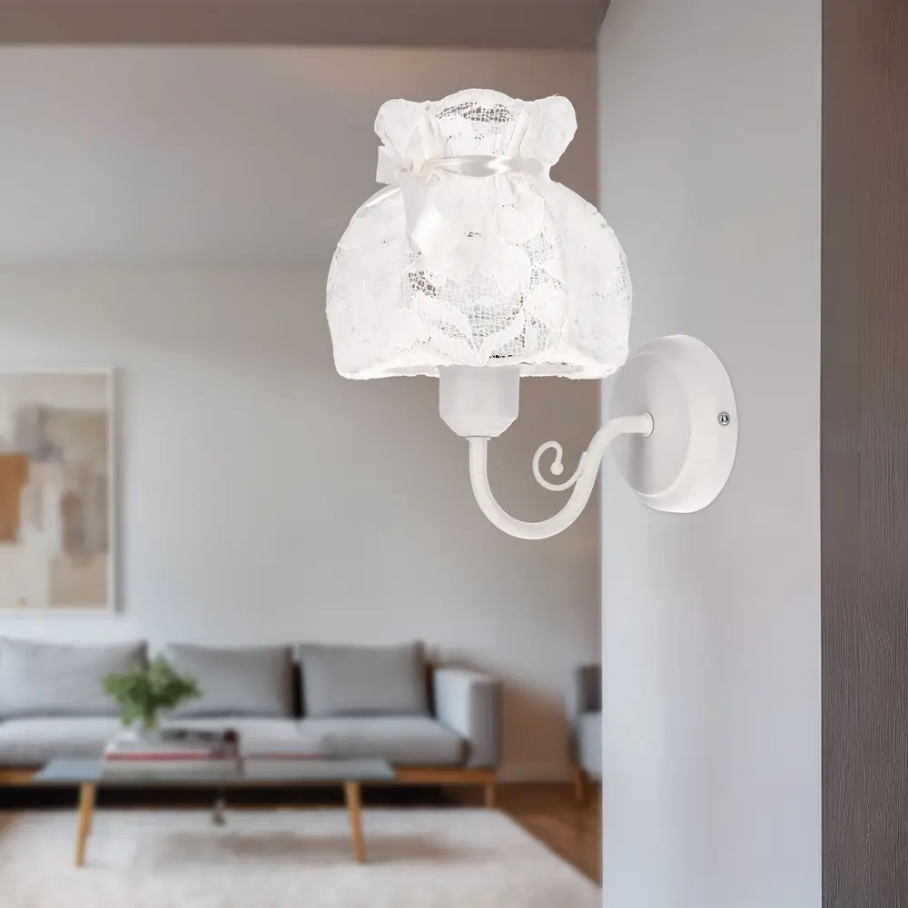 ROSSINI bílá nástěnná lampa 1x40W E27 bílé stínidlo