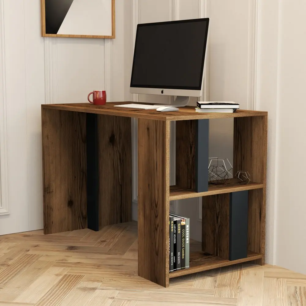 Hanah Home Psací stůl LIMA ořech antracit