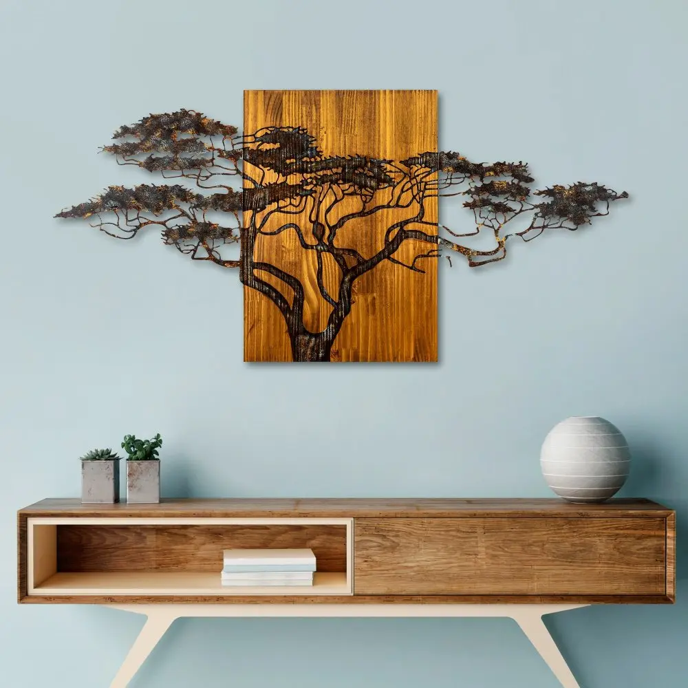 Dekorativní dřevěný doplněk na zeď Acacia Tree - 329-A