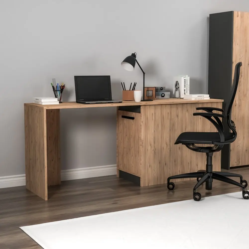 Psací stůl Akser - Atlantic Pine, Anthracite