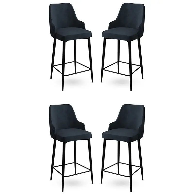 Sada barových židlí Enox Anthracite and Black, 4 ks, 4 ks