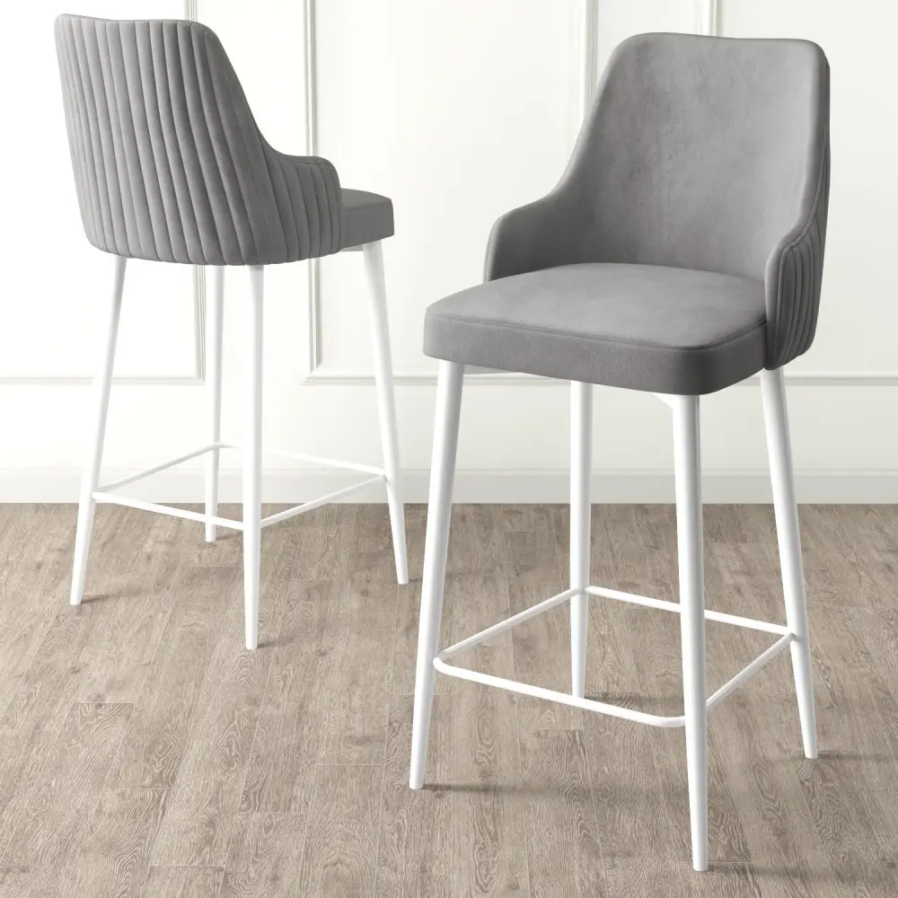 Bar Stool Set (4 Pieces) Enox - Grey, White