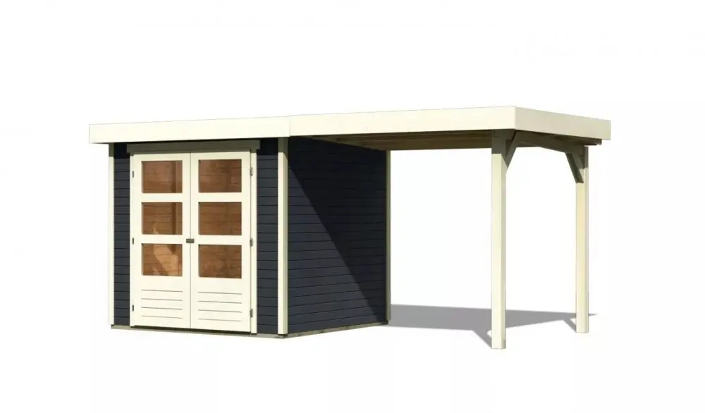 Dřevěný zahradní domek ASKOLA 2 s přístavkem 240 Lanitplast
