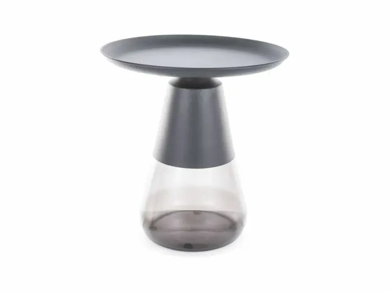 Signal Odkládací stolek Tiffany 50 cm čirý/černý mat