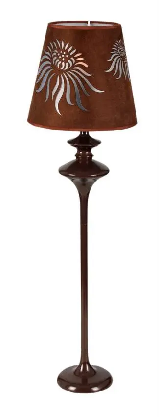 Stolní lampa Iman Brown Metal/Velvet