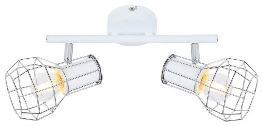 Stropní lampa na stěnu s bílým drátěným stínidlem Sancho