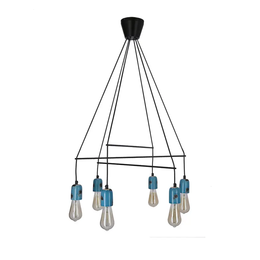 Závěsná lampa Vider černá 6x40W e27