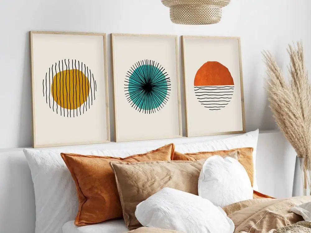 Dekorativní rámovaný obraz z MDF (3 kusy) Huhu12 - 50 x 35