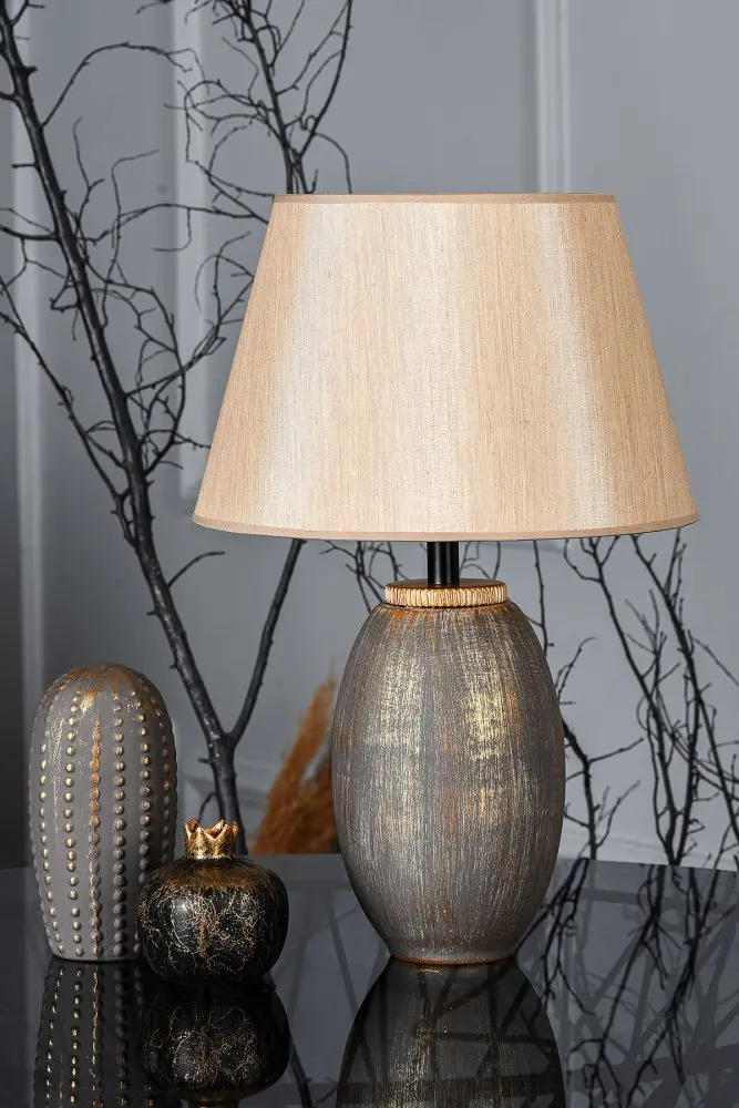 Opviq Stolní lampa Elev hnědá/zlatá