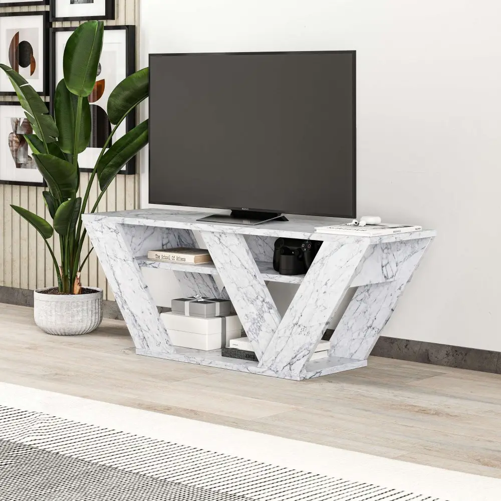 Televizní stolek Pipralla Carrara Marble