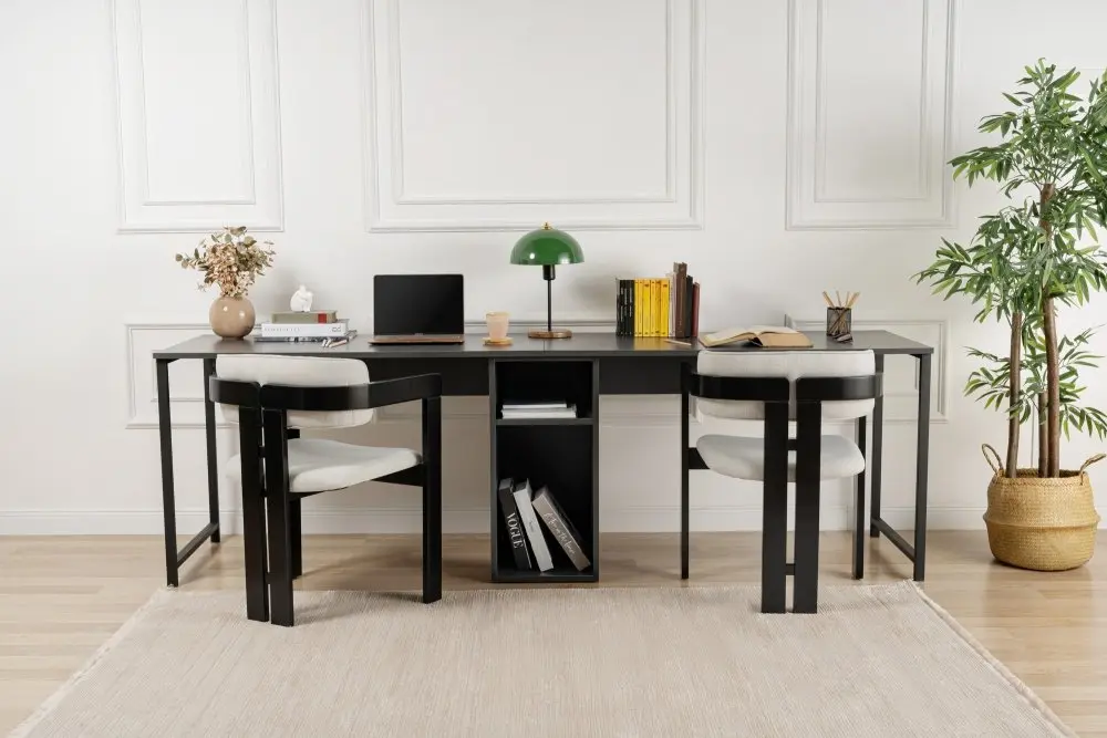 Kalune Design Kancelářská sestava pro 2 osoby TWIN antracitová