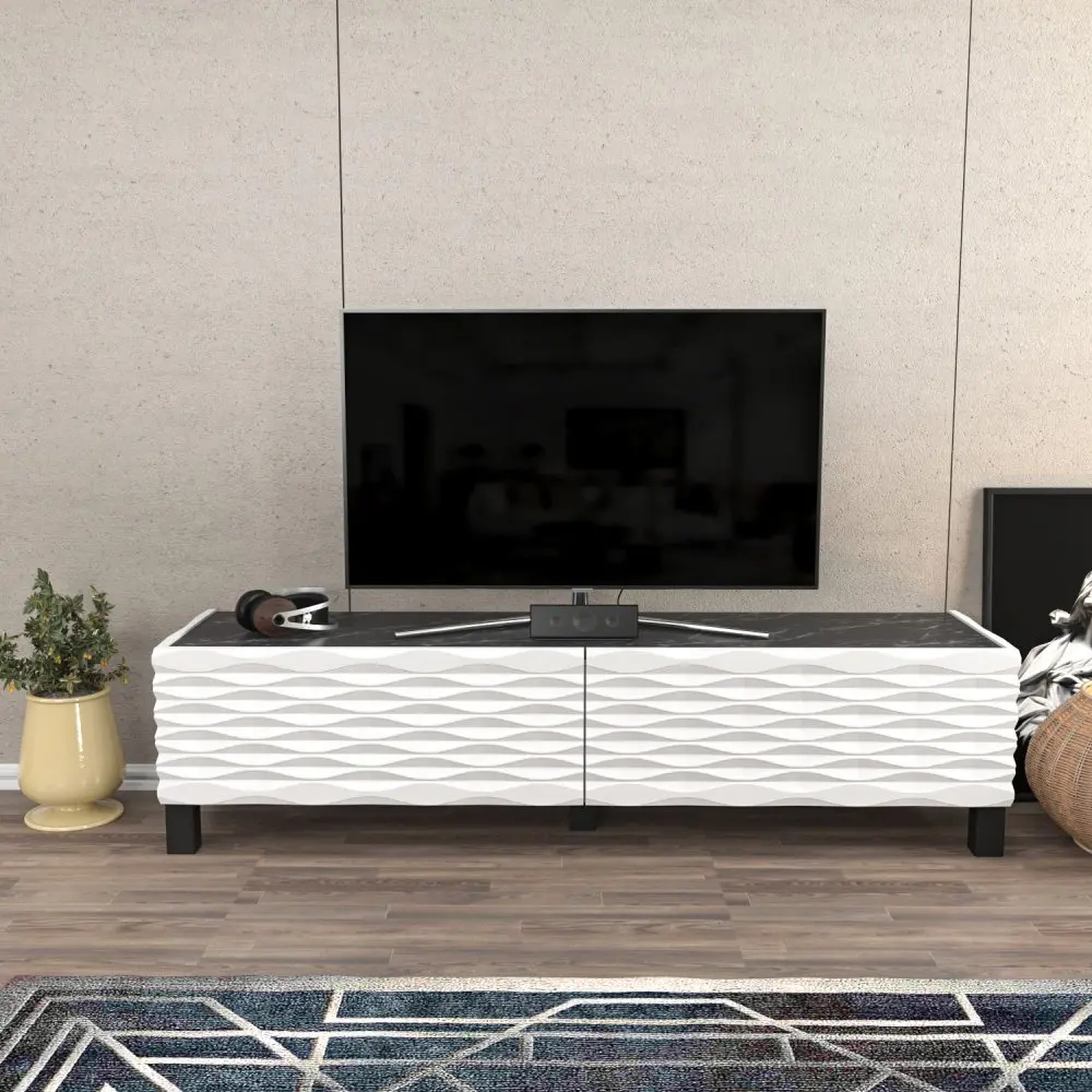 TV stolek Lerze - White, Black